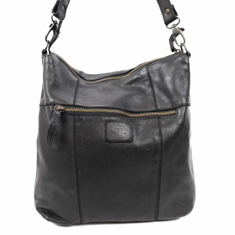 BEAR DESIGN Umhängetasche Schwarz Leder