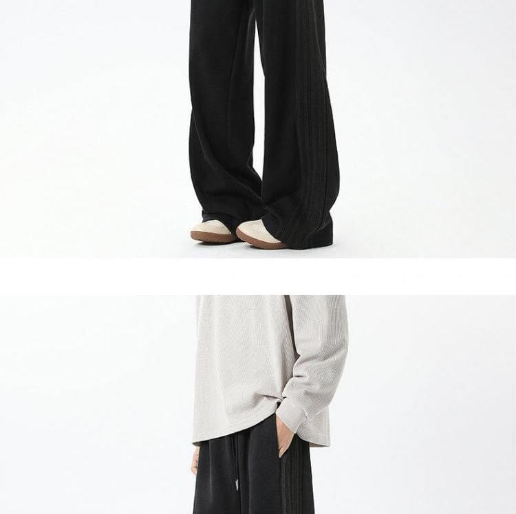 Kimeya - Hoge taille effen wijde joggingbroek