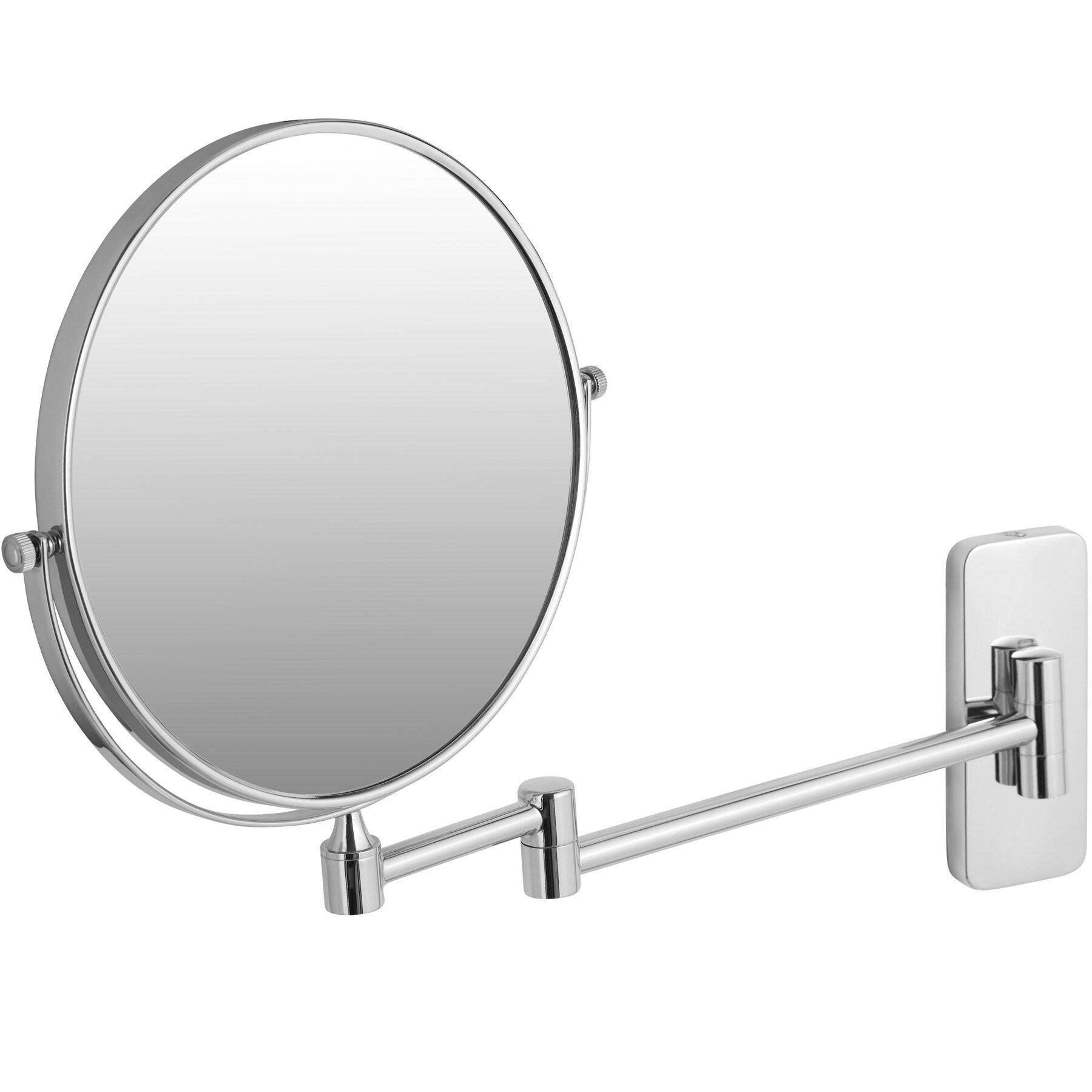 tectake® Kosmetikspiegel, rund, doppelseitig, 360° neig- und drehbar, Wandmontage