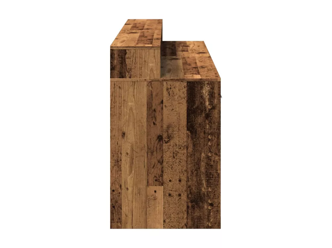 Bureau avec lumières LED vieux bois bois d'ingénierie