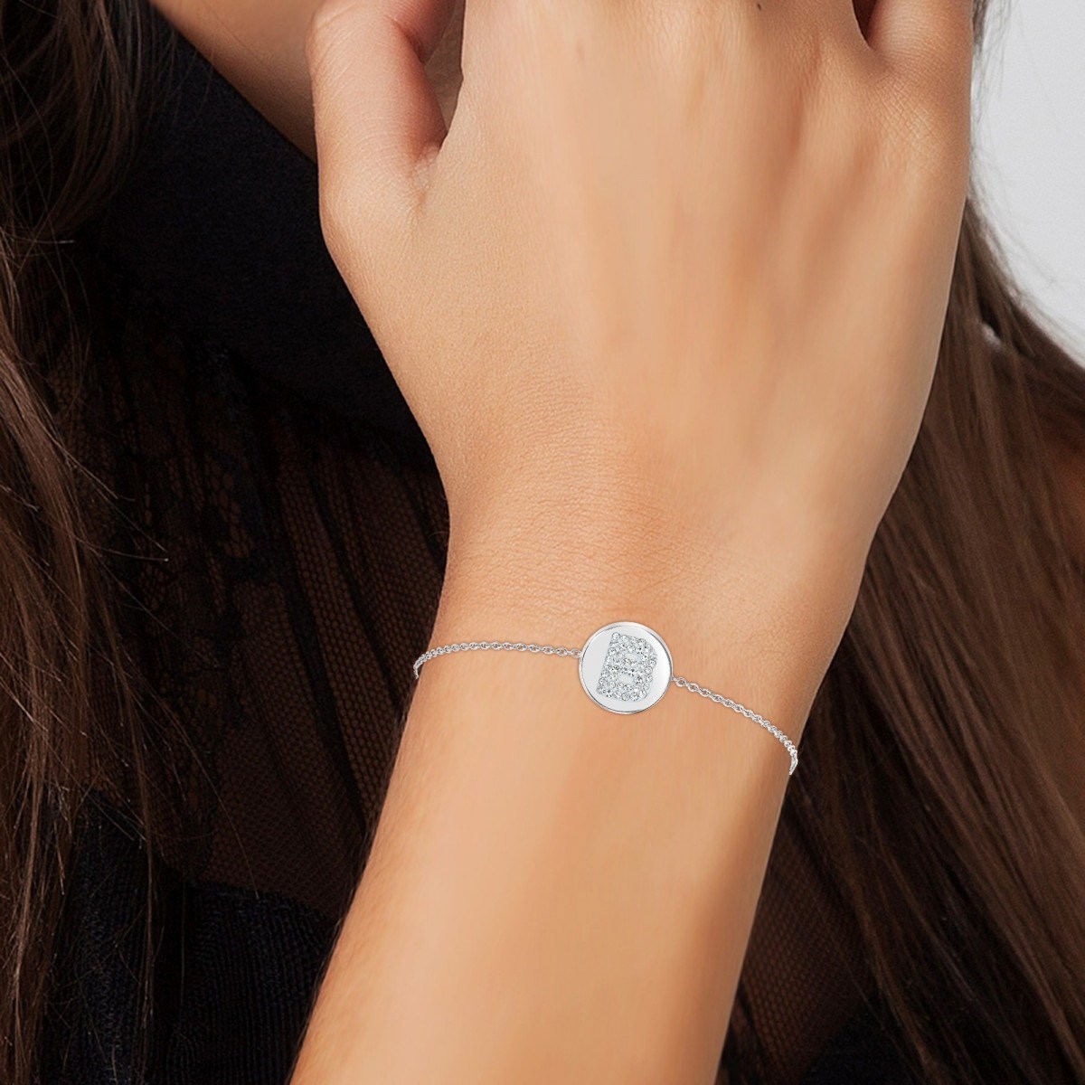 Bracelet alphabet lettre B SC Crystal
