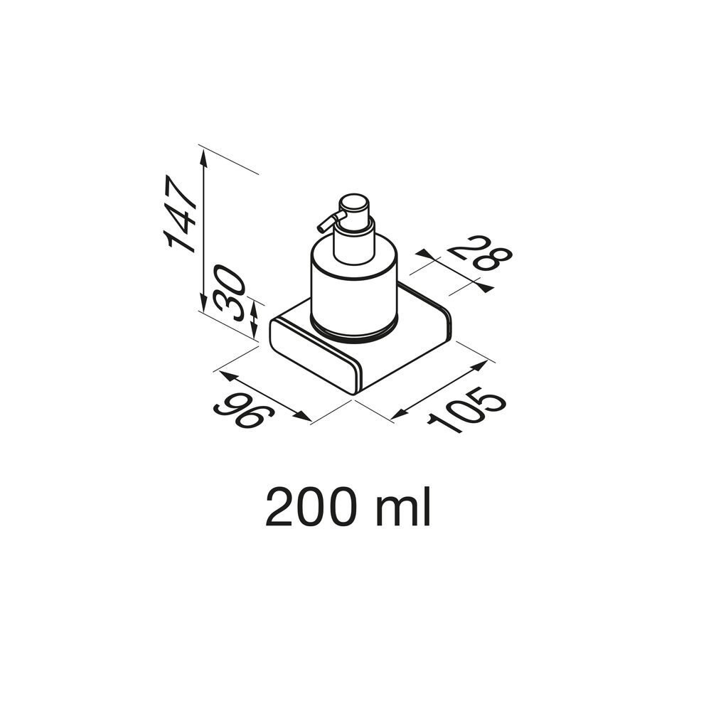 Geesa Shift zeepdispenser 200 ml chroom met gesatineerd glas