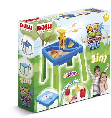 DOLU Sand, Water & Creativity 3-in-1 Lekebord, Blå/Grønn