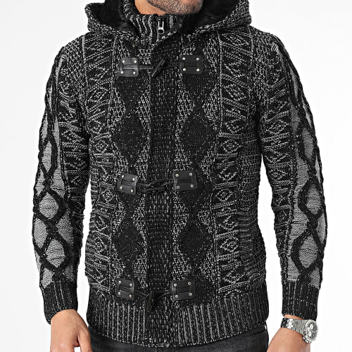 Gilet A Capuche Gris Anthracite