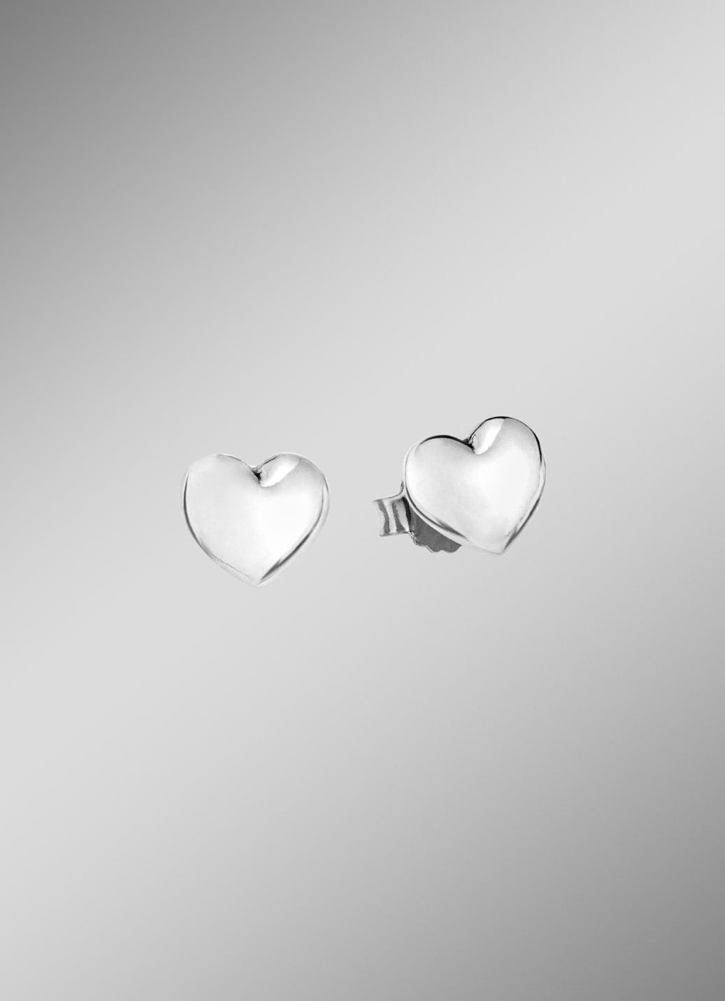 Zeitlos elegante Herz-Ohrstecker aus Silber 925/- fein
