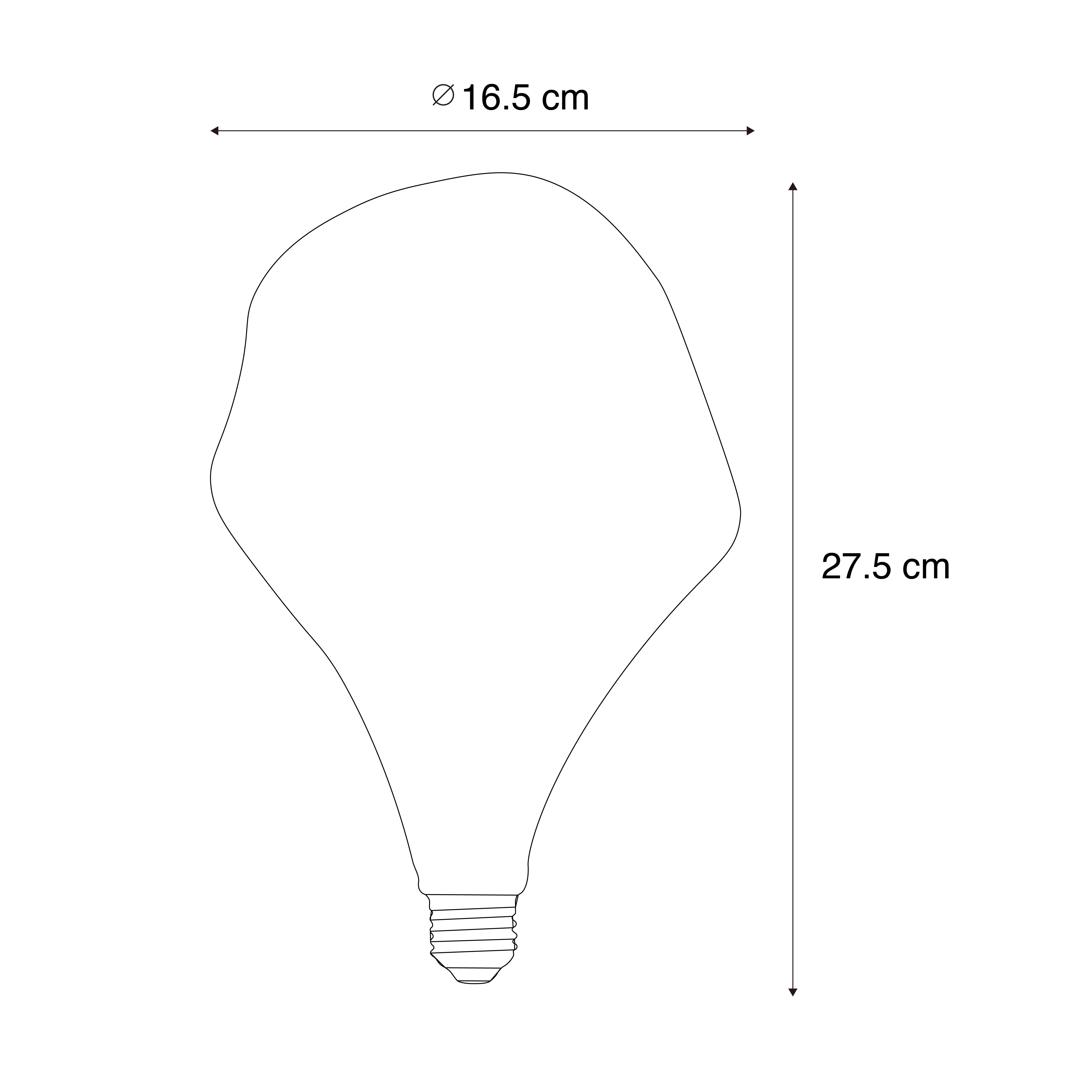E27 dimbare LED lamp spiraal filament PS160 spiegel goud 6W 100 lm 1800K