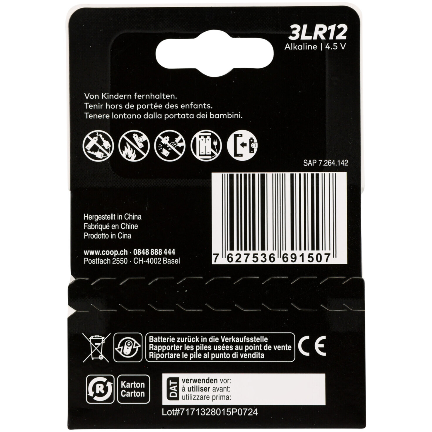 satrap Batterie 4,5V/3LR12 1 Stück
