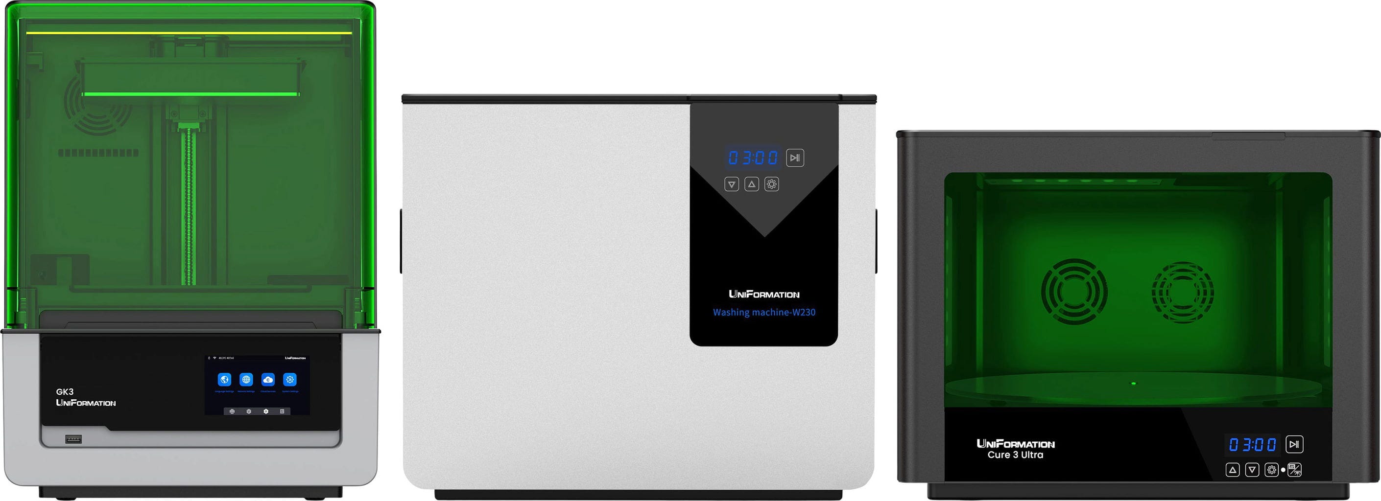UniFormation  GK3 Bundle, GK3 + W230 + Cure3    Deine Komplettlösung für atemberaubende Resin Drucke