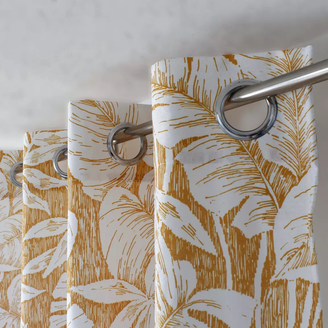 Rideau oeillets (135 x 240 cm) Bundi Jaune moutarde