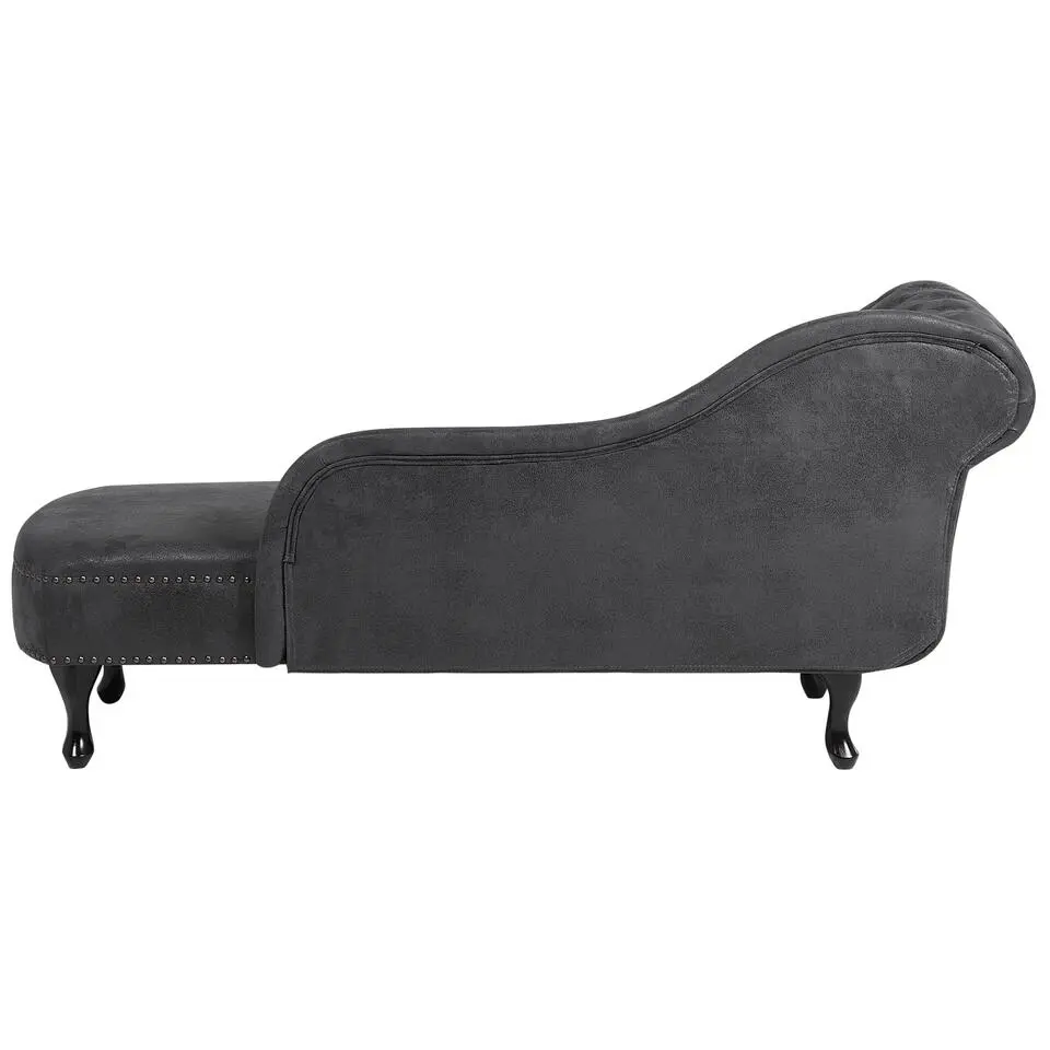 NIMES - Chaise longue - Grijs - Linkerzijde - Kunstleer