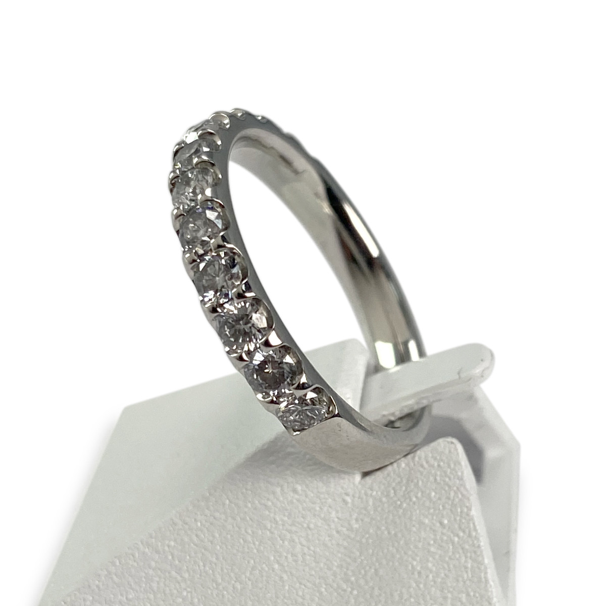 Bague d'occasion demi-tour or 750 blanc diamant