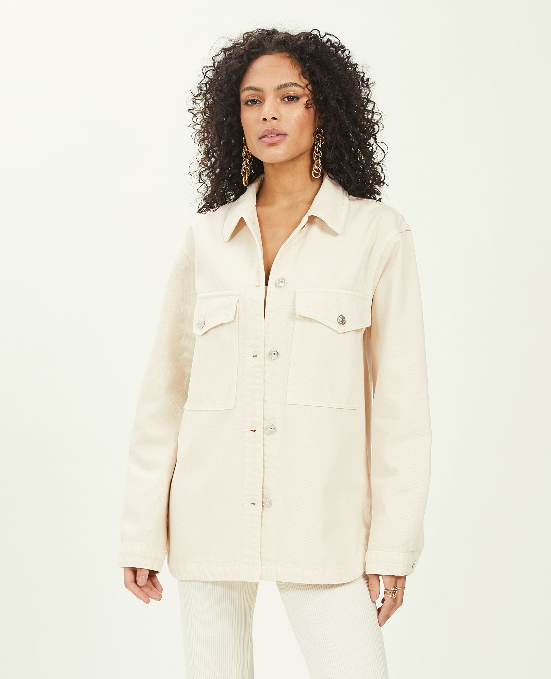 Surchemise en coton épais - Blanc