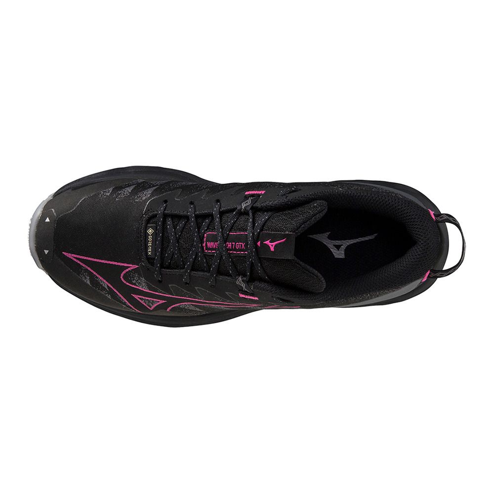 Mizuno WAVE DAICHI 7 GTX - Chaussures Trail Femme black/fuchsia fedora/quiet shade