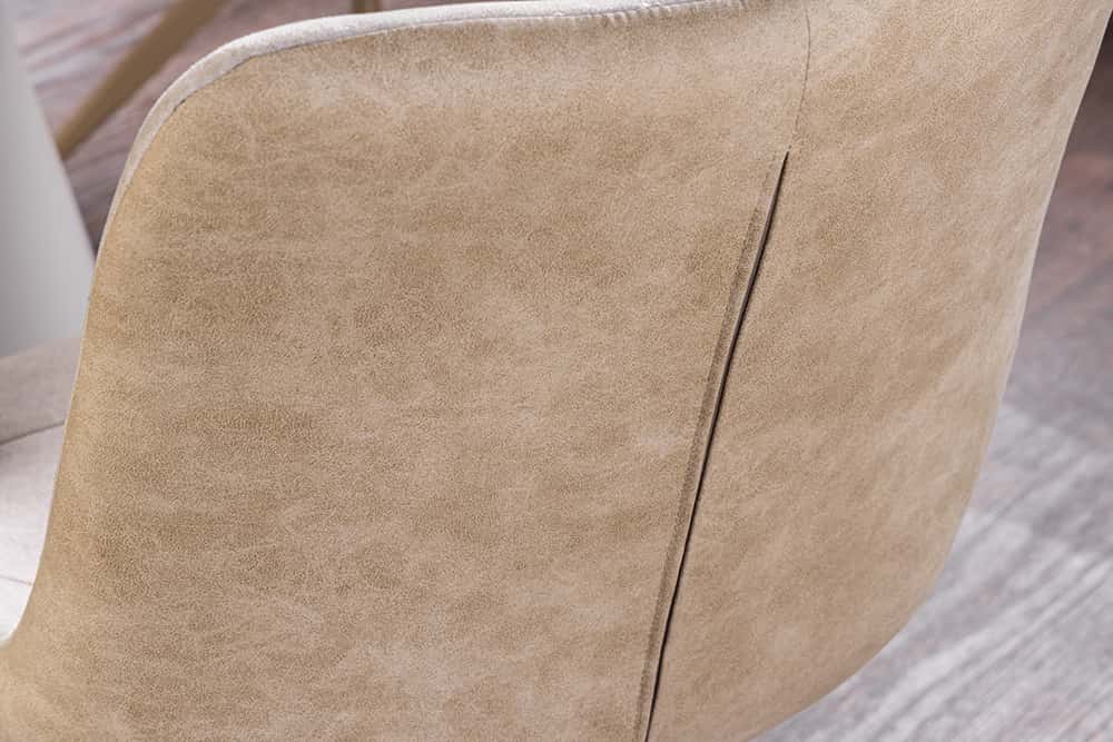 Design Stuhl DIVANI champagner beige Samt Metallgestell