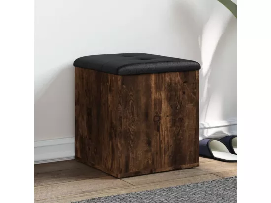 Banc de rangement chêne fumé 42x42x45 cm bois d'ingénierie