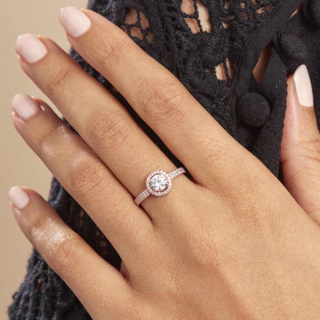 Bague Garine Or Rose Oxyde De Zirconium