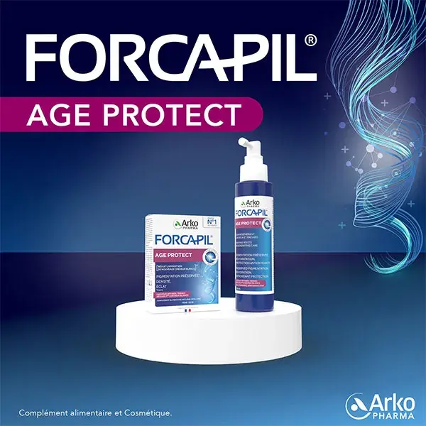 Arkopharma Forcapil Age Protect para Cabelos Grisalhos e Sem Brilho, 90 comprimidos