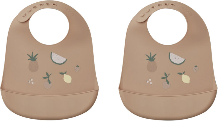 Liewood Tilda Silicone Bib 2-Pack Fruit pale tuscany