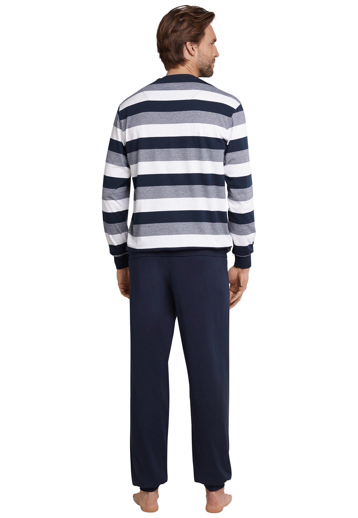 Schiesser Pyjama »Dark Sapphire«, 2 Stk. mit Blockringeln