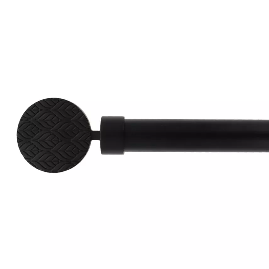 Kit de tringle rideau extensible (L210 - L380 cm / D28 mm) Ontario Noir mat