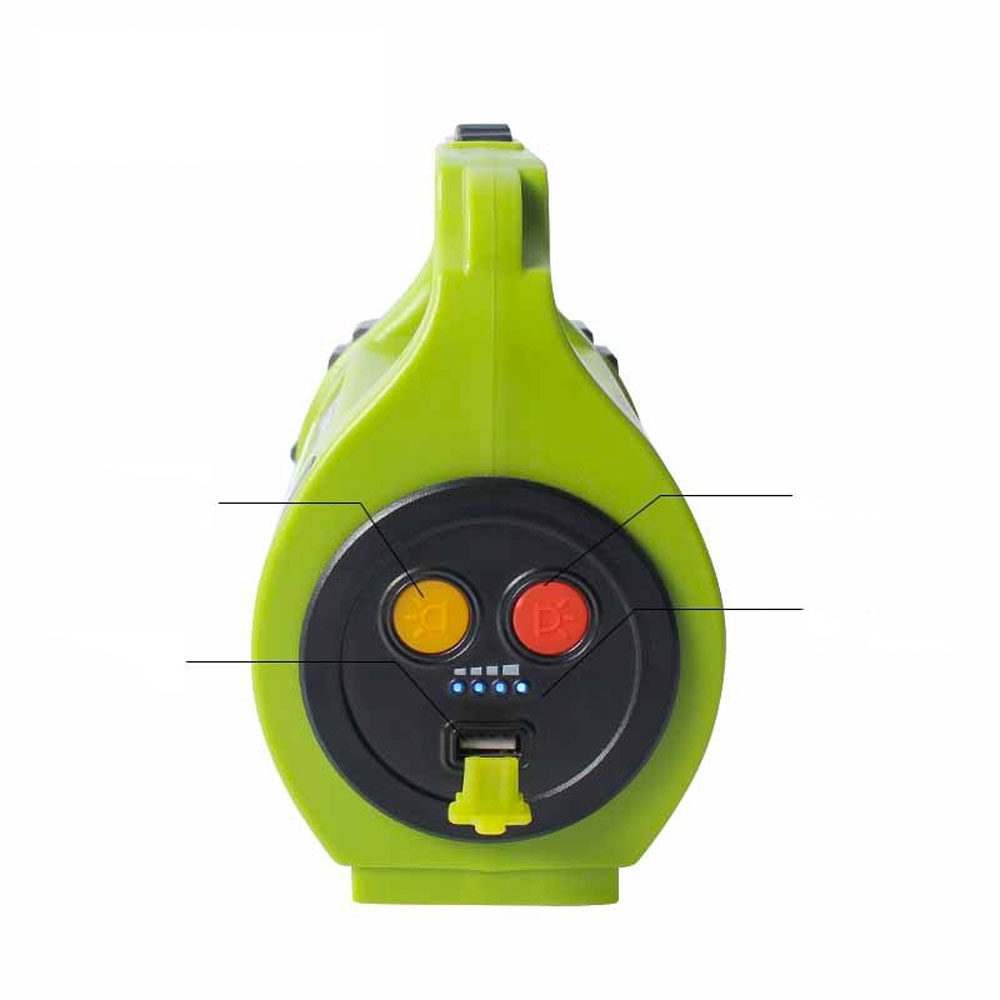 LED (350LM) Notfall Handscheinwerfer Camping Taschenlampe   USB Powerbank 2200mAh Spritzwasserfest (IPX4) - Grün