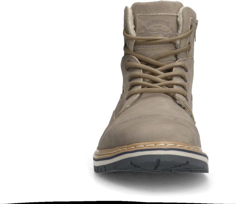 Manfield - Heren - Taupe nubuck veterboots
