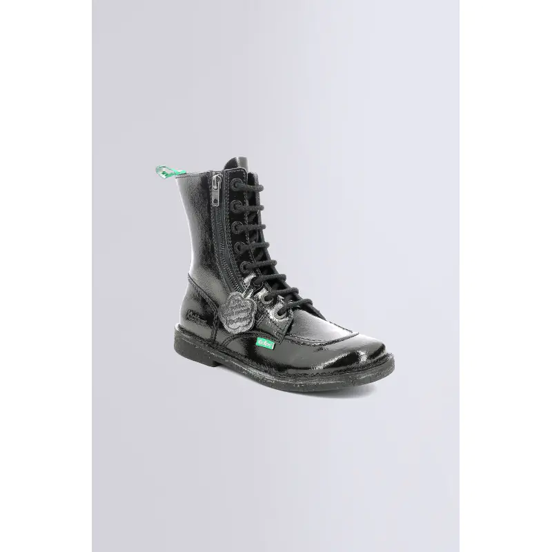 MEETICKZIP NOIR VERNIS BOTTINES Cuir Femme