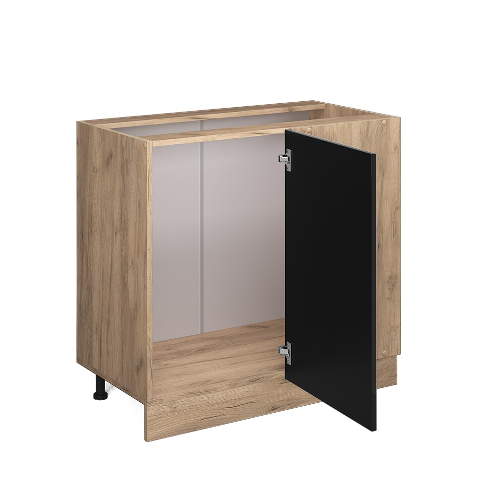 Vicco Eckunterschrank Küchenschrank R-Line Solid Eiche Schwarz 86 cm modern