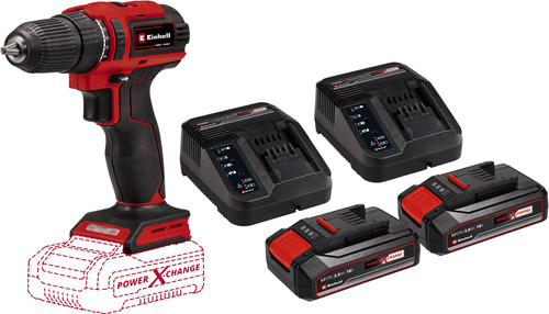 Einhell TE-CD 18/40 Li BL Solo 2,5 Ah Accu (2x) Starterspakket