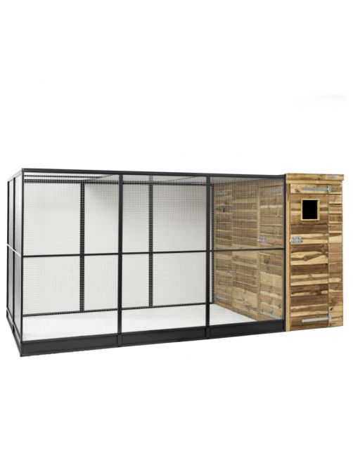 Voldux Volière R10 Rechts - Vogelverblijven - 391x200x190 cm Bruin