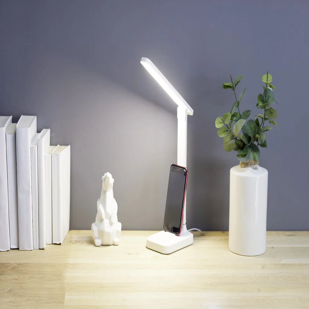 Lampe LED de bureau USB avec support téléphone 28x9xH26cm