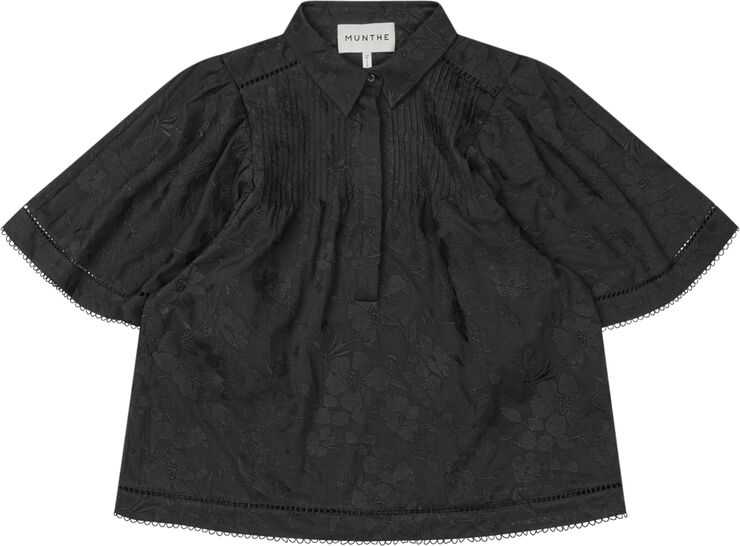 MUNTHE OCCUR Organic Cotton Blend Blouse Black