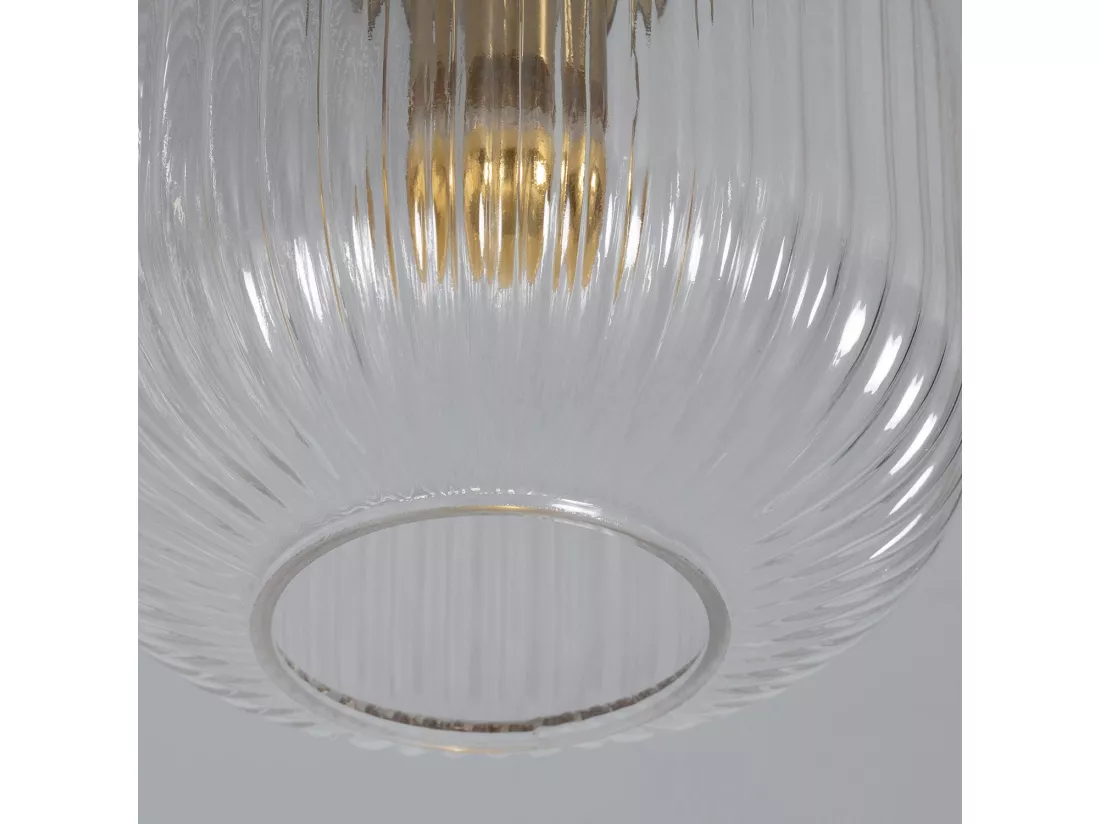 Plafonnier Métal et Verre Ánfora Transparent