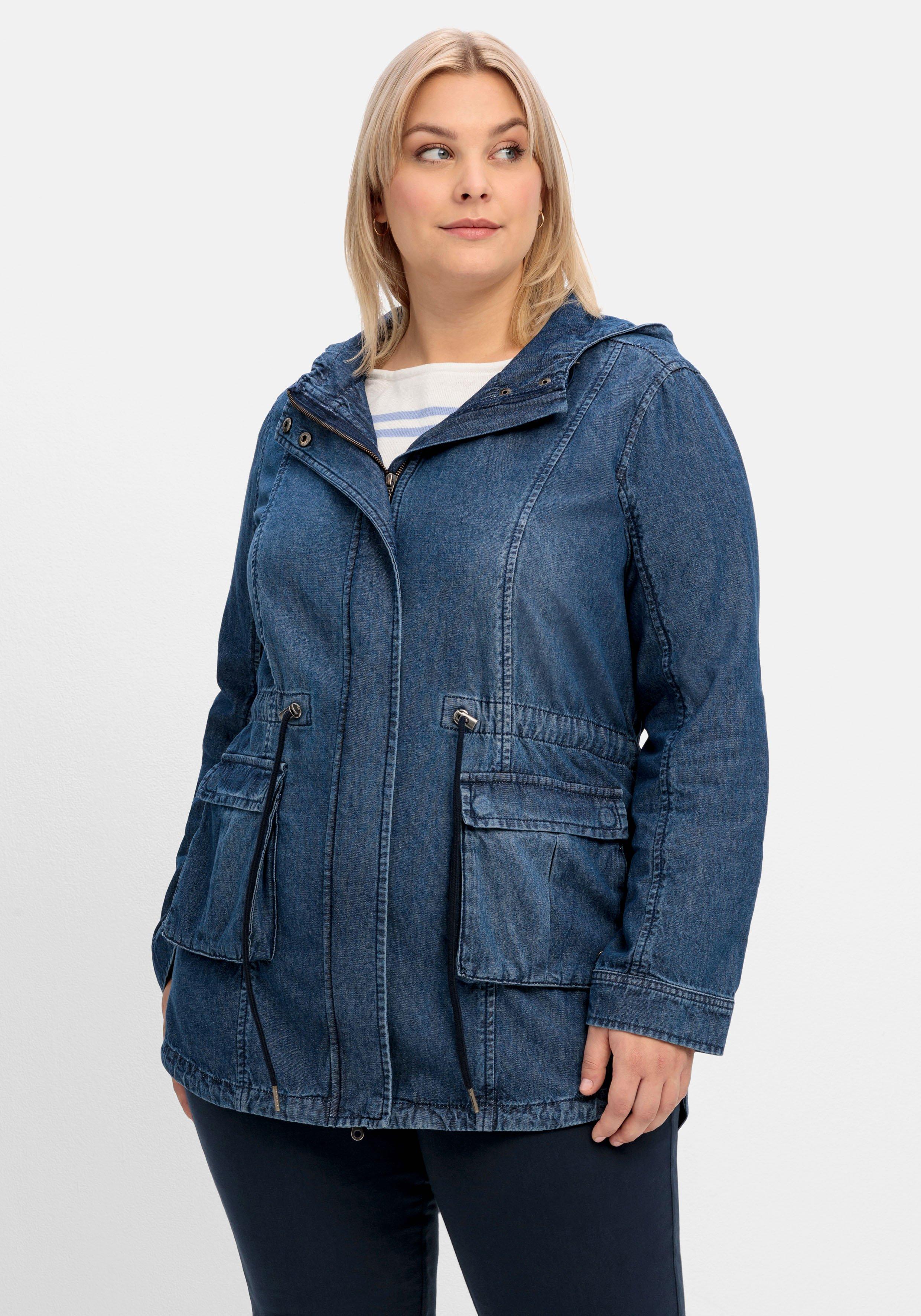 Jeansparka mit Tunnelzug in der Taille