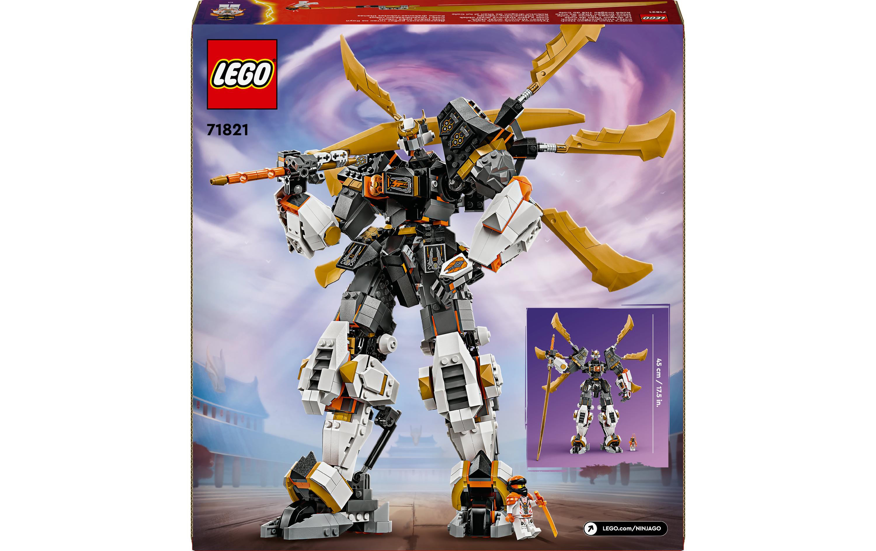 Ninjago Coles Titandrachen-Mech 71821Grosse Actionfigur mit Drachenflügeln und Schwert