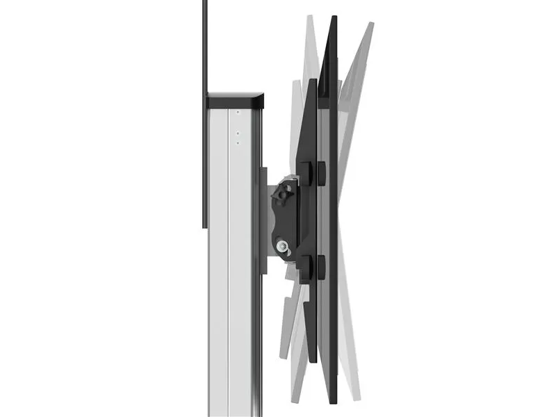 StarTech.com Heavy Duty Rolling Portable TV Cart Stand with Wheels - 32 to 75 inch - Adjustable Rotating Mobile Flat Panel Screen Mount (STNDMTV70) - Vogn med hjul - for fladt panel - plastik, aluminium, stål - sort, sølv - skærmstørrelse: 32