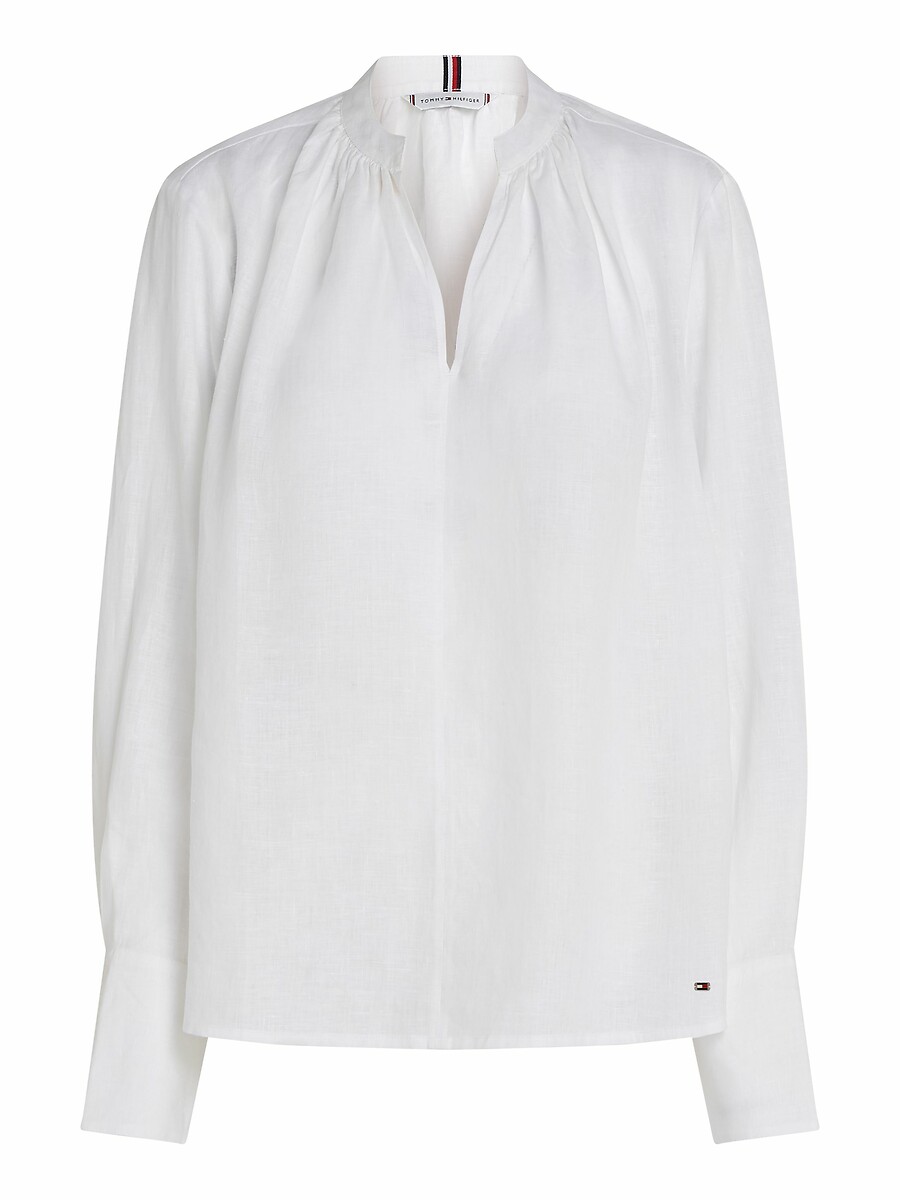 TOMMY HILFIGER<br>Blusa de linho com decote em V