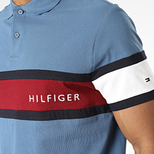 Polo Manches Courtes Colourblock Placement 0755 Bleu Marine