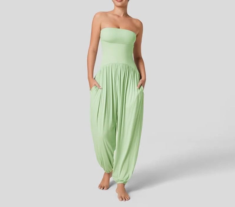 Hotarium - Strapless effen harem jumpsuit