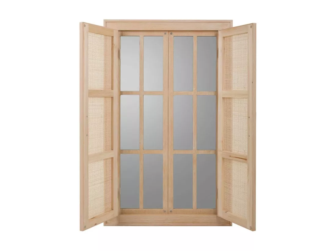 Miroir avec cadre en bois et grille marron 73.5x5x118h