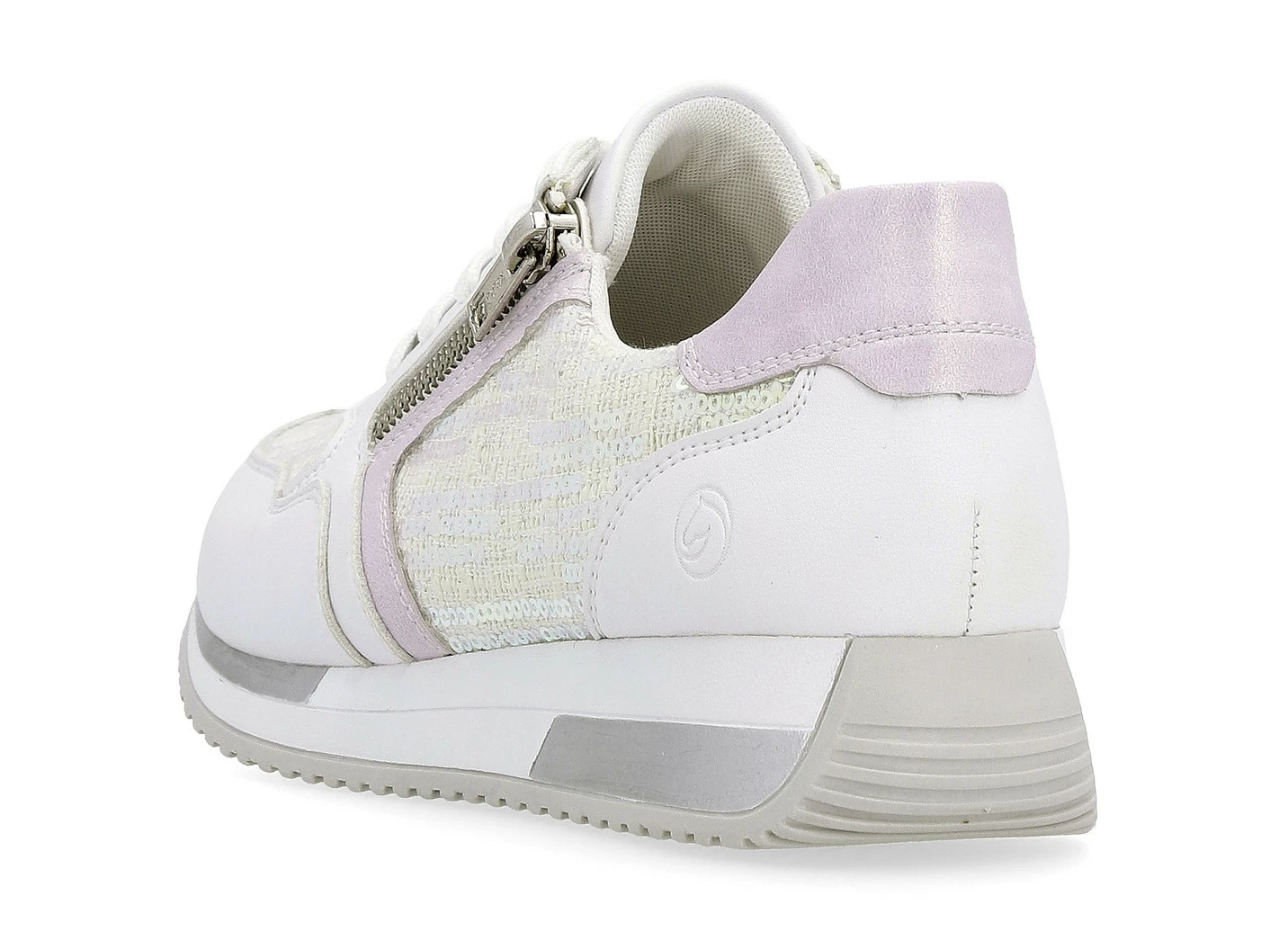 Sneaker in interessant geprägtem Materialmix