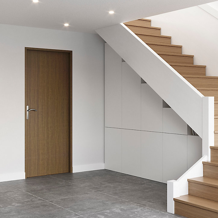 Bloc-porte Alpille effet noyer naturel H.204 x l.83 cm, réversible
