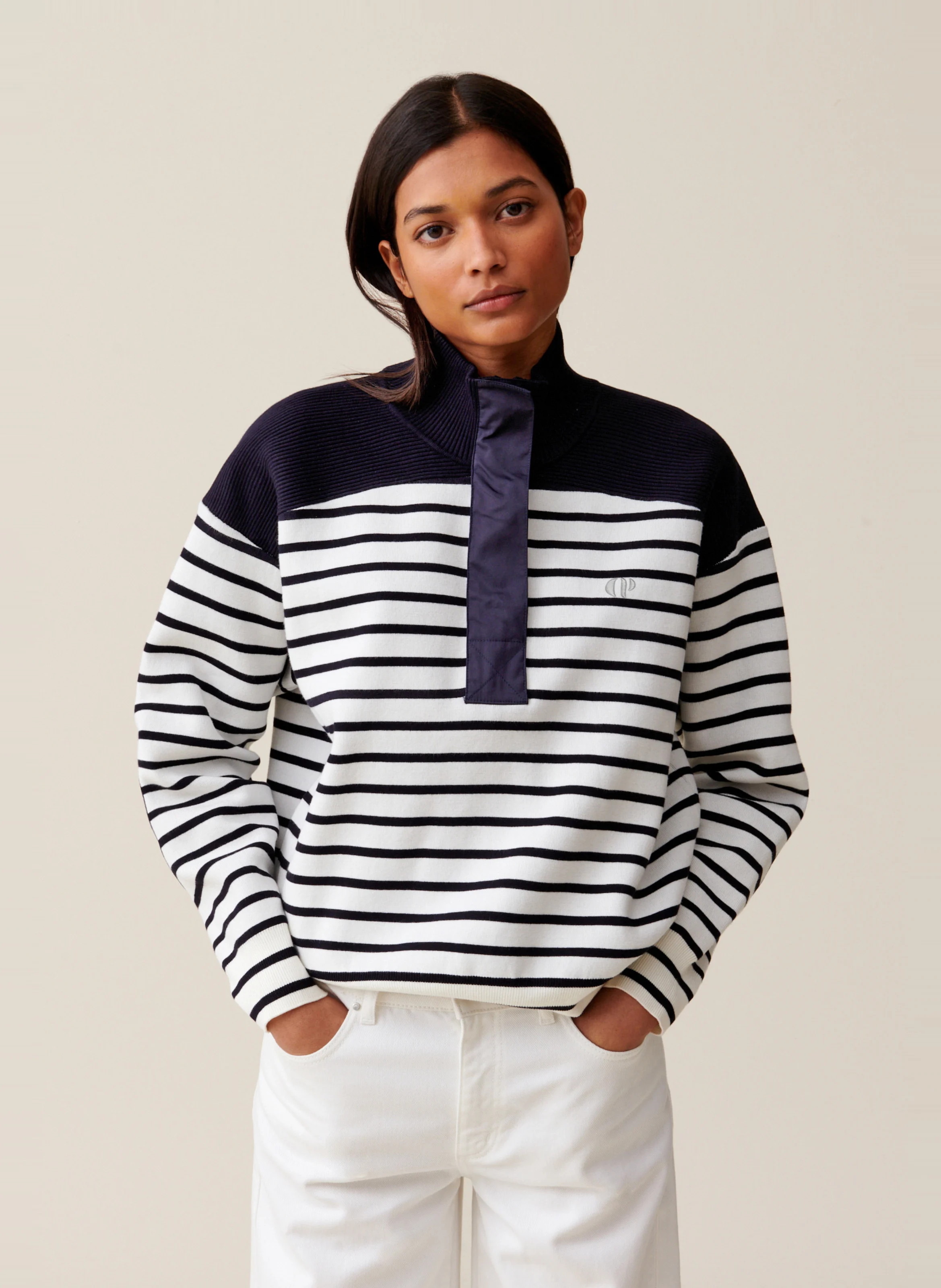 Sweatshirt ample rayé | Multicolore