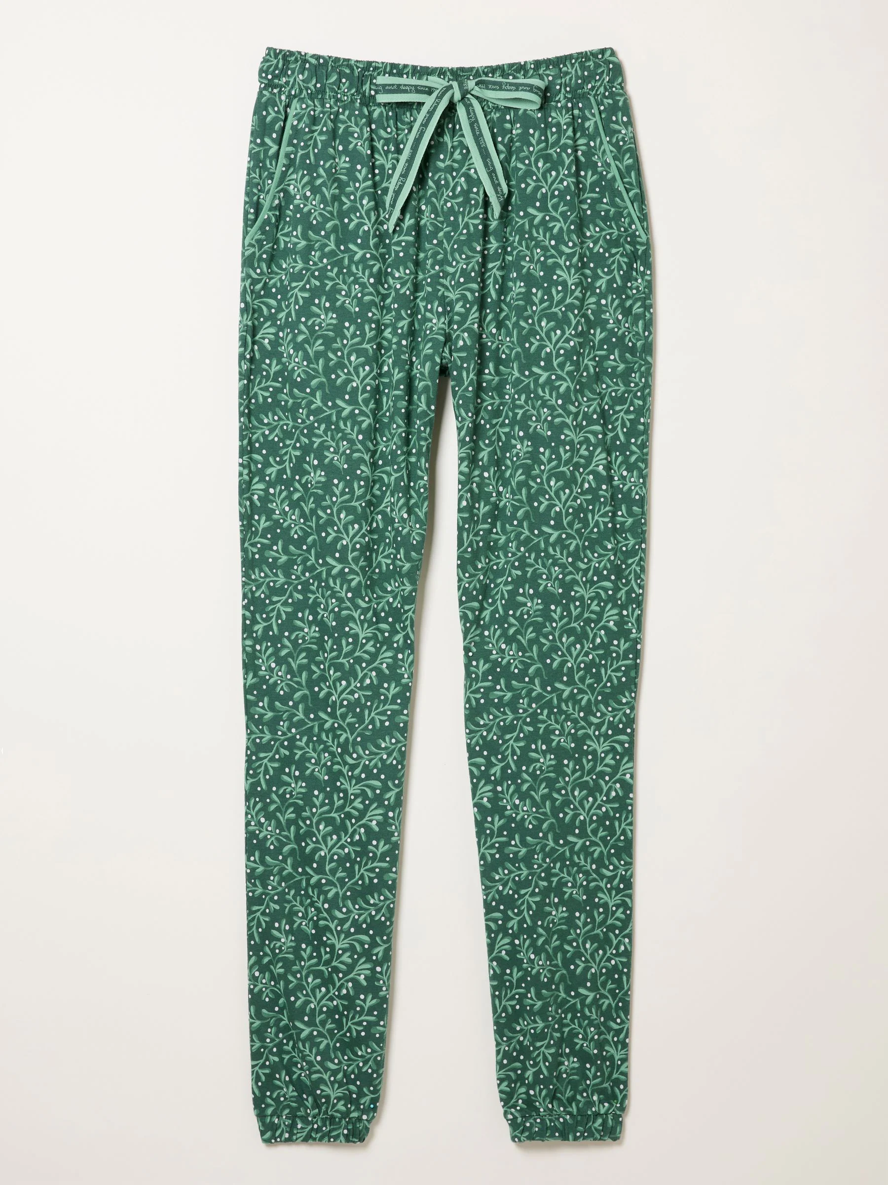 Dark Green Mistletoe - FatFace Jersey Pyjama Bottoms