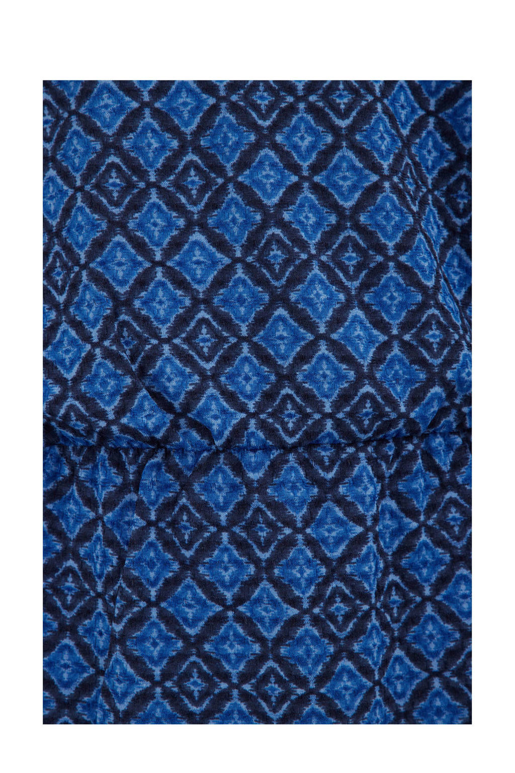 WE Fashion jurk met all over print en ruches blauw