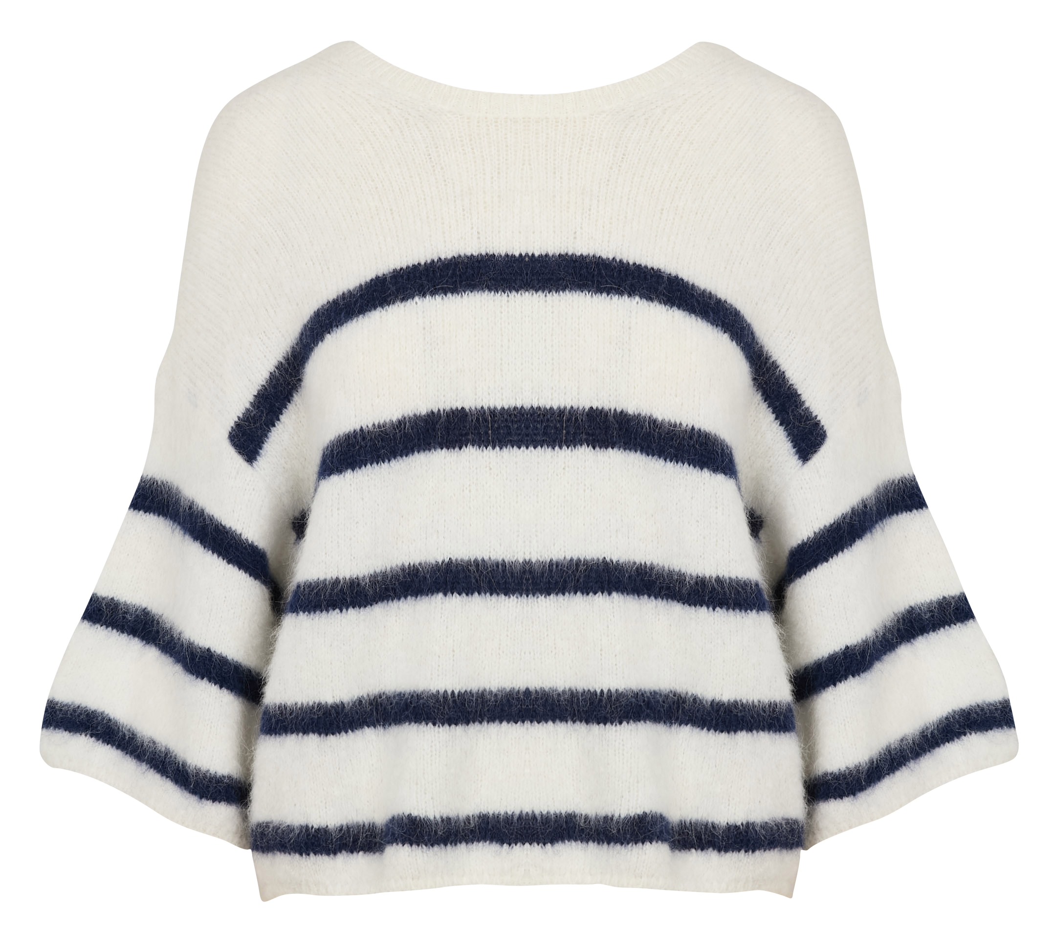 BIGUEL - Pull oversize col rond en laine mélangée | Beige