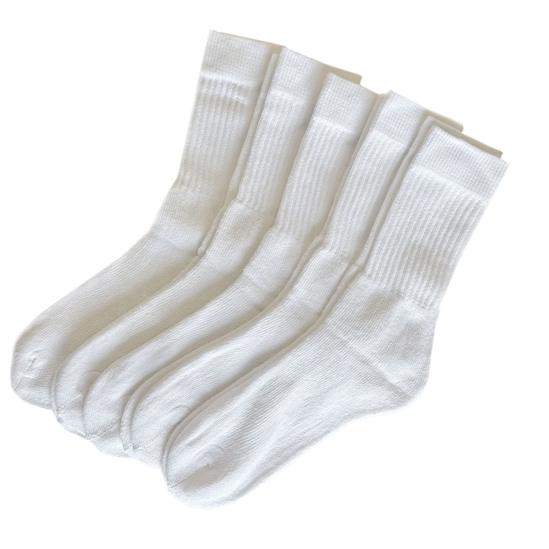 5er Pack Sport Socken - weiß - mit elastischem Bündchen