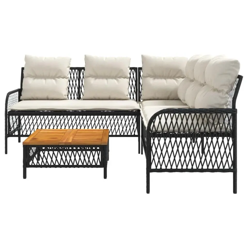 vidaXL - Loungeset - Zwart - Poly rattan