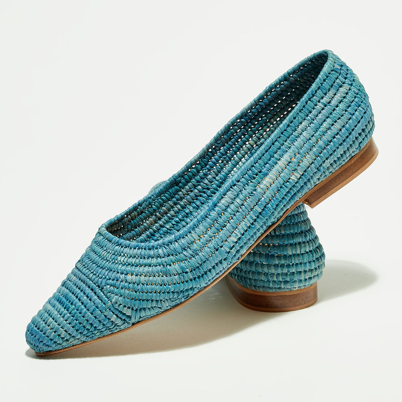 Quartier Latin Ballerines en Raphia bleues