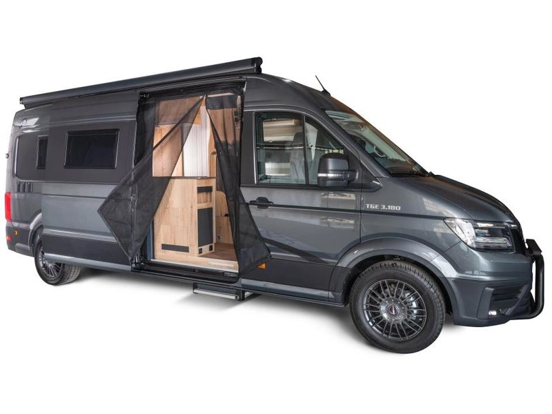 Van Quito Schiebetürenmoskitonetz, Magnet RV VW Crafter II Schiebetürenmoskitonetz Magnetreissverschluss, VW Crafter II / MAN TGE, Beifahrerseite (rechts), Maschenweite Fine-mesh